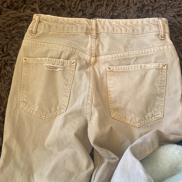 Free people distressed khaki denim jeans size 26 - Picture 8 of 8